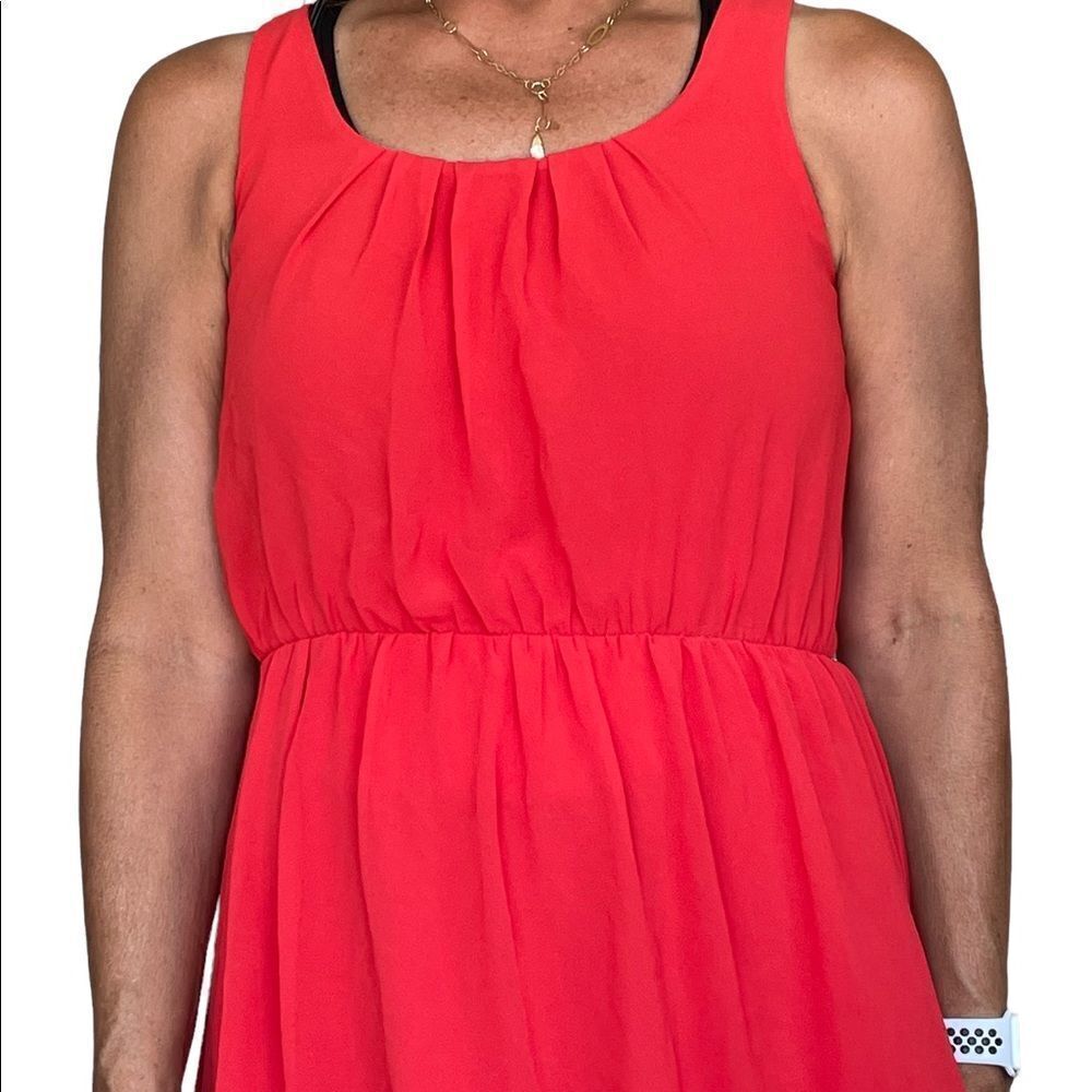 HOT RED HI-LOW SLEEVELESS DRESS‎ - Picture 11 of 11